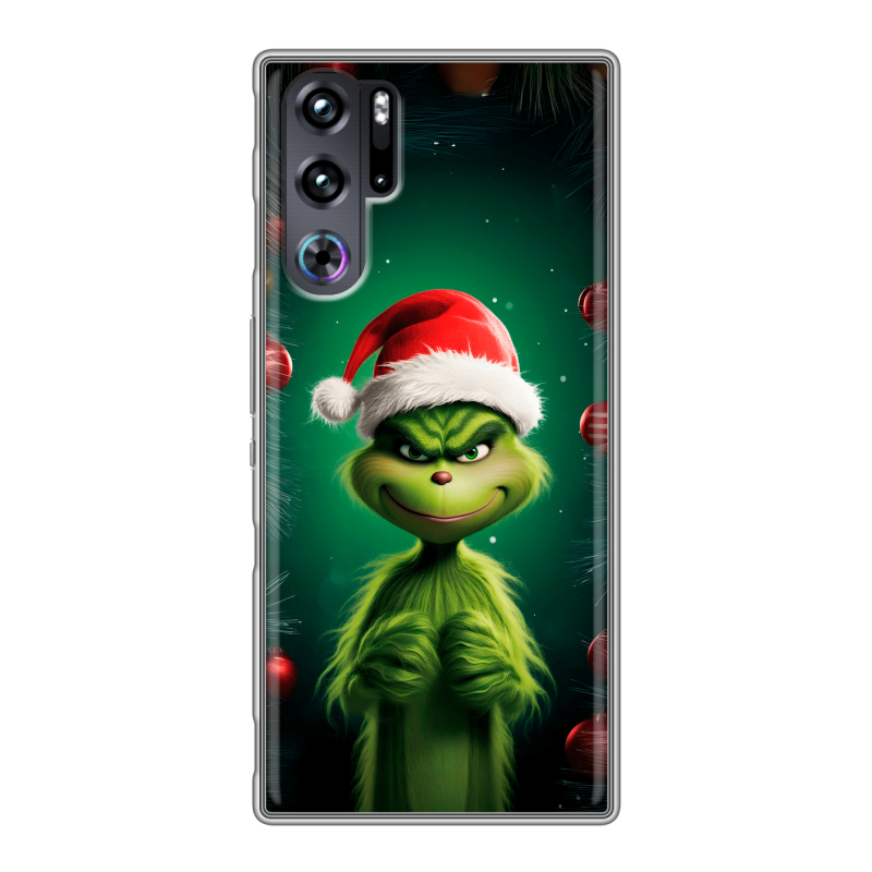 Силиконовый чехол на ZTE Nubia Red Magic 9 Pro с принтом Гринч Новый год Рождество Силиконовый чехол на ZTE Nubia Red Magic 9 Pro с принтом Гринч Новый год Рождество