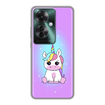 Силиконовый чехол на Oppo Reno 11F с принтом Единорог Силиконовый чехол на Oppo Reno 11F с принтом Единорог