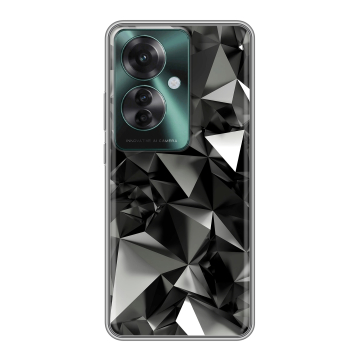 Силиконовый чехол на Oppo Reno 11F с принтом Черные кристаллы