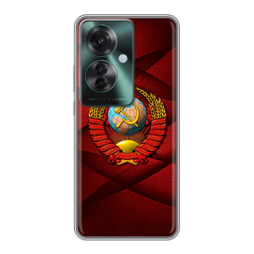 Силиконовый чехол на Oppo Reno 11F с принтом Герб СССР