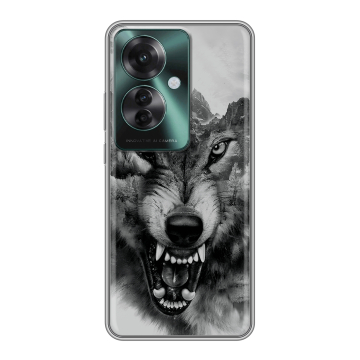 Силиконовый чехол на Oppo Reno 11F с принтом Волк Силиконовый чехол на Oppo Reno 11F с принтом Волк