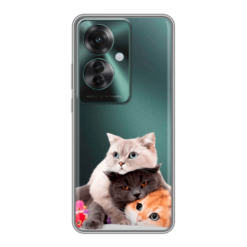Силиконовый чехол на Oppo Reno 11F с принтом Кошки Силиконовый чехол на Oppo Reno 11F с принтом Кошки