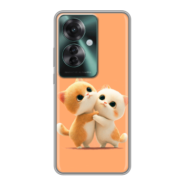 Силиконовый чехол на Oppo Reno 11F с принтом Милые котики Силиконовый чехол на Oppo Reno 11F с принтом Милые котики