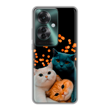 Силиконовый чехол на Oppo Reno 11F с принтом Кошки Силиконовый чехол на Oppo Reno 11F с принтом Кошки