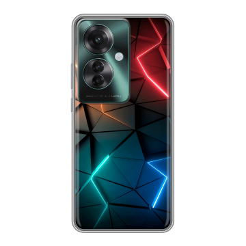 Силиконовый чехол на Oppo Reno 11F с принтом Абстракция неон