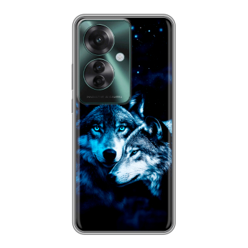 Силиконовый чехол на Oppo Reno 11F с принтом Волки