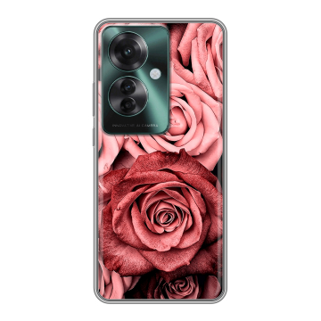 Силиконовый чехол на Oppo Reno 11F с принтом Цветы розы Силиконовый чехол на Oppo Reno 11F с принтом Цветы розы