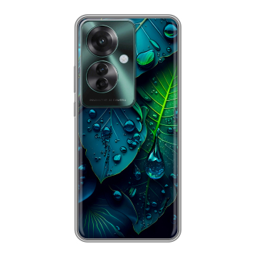 Силиконовый чехол на Oppo Reno 11F с принтом Листья