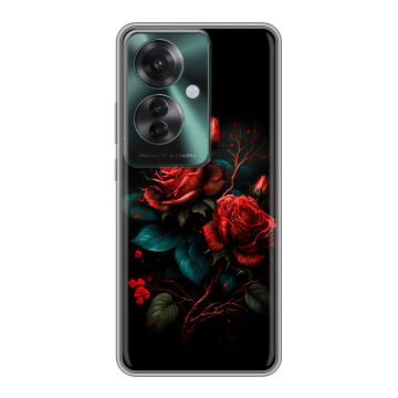 Силиконовый чехол на Oppo Reno 11F с принтом Розы красные Силиконовый чехол на Oppo Reno 11F с принтом Розы красные