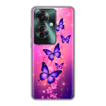 Силиконовый чехол на Oppo Reno 11F с принтом Бабочки Силиконовый чехол на Oppo Reno 11F с принтом Бабочки
