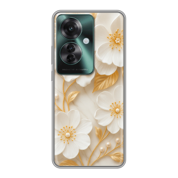 Силиконовый чехол на Oppo Reno 11F с принтом Цветы Силиконовый чехол на Oppo Reno 11F с принтом Цветы