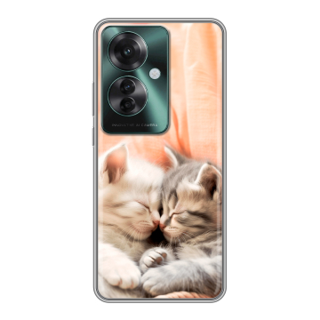 Силиконовый чехол на Oppo Reno 11F с принтом Котята