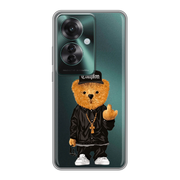 Силиконовый чехол на Oppo Reno 11F с принтом Мишка Силиконовый чехол на Oppo Reno 11F с принтом Мишка