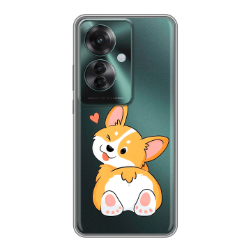 Силиконовый чехол на Oppo Reno 11F с принтом Корги Силиконовый чехол на Oppo Reno 11F с принтом Корги