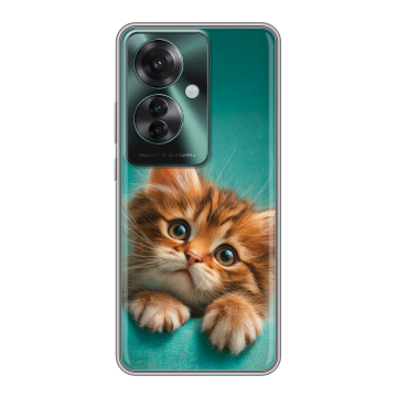 Силиконовый чехол на Oppo Reno 11F с принтом котенок Силиконовый чехол на Oppo Reno 11F с принтом котенок