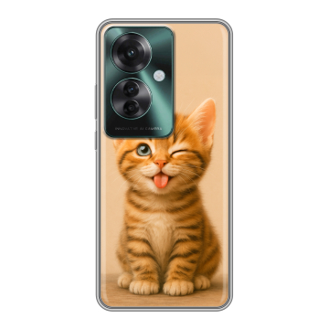 Силиконовый чехол на Oppo Reno 11F с принтом котенок Силиконовый чехол на Oppo Reno 11F с принтом котенок