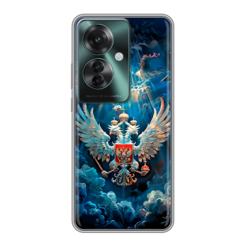 Силиконовый чехол на Oppo Reno 11F с принтом Герб флаг России Силиконовый чехол на Oppo Reno 11F с принтом Герб флаг России