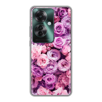 Силиконовый чехол на Oppo Reno 11F с принтом лавандовые розы