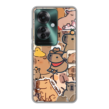 Силиконовый чехол на Oppo Reno 11F с принтом капибара