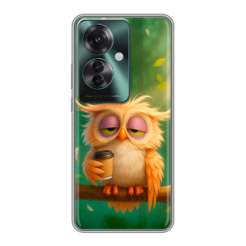 Силиконовый чехол на Oppo Reno 11F с принтом сова Силиконовый чехол на Oppo Reno 11F с принтом сова
