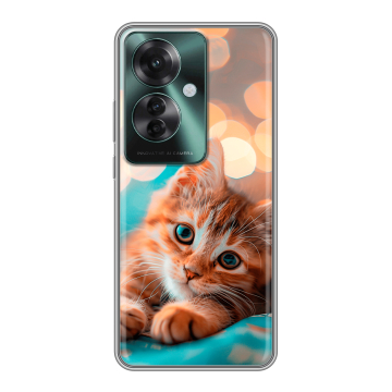 Силиконовый чехол на Oppo Reno 11F с принтом котик