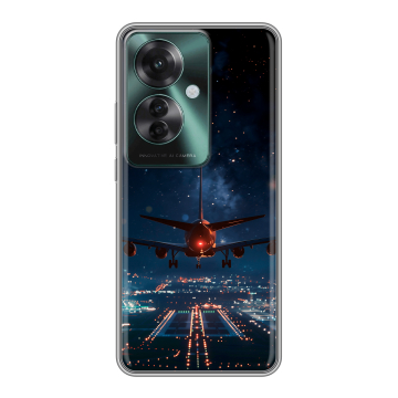 Силиконовый чехол на Oppo Reno 11F с принтом самолет Силиконовый чехол на Oppo Reno 11F с принтом самолет