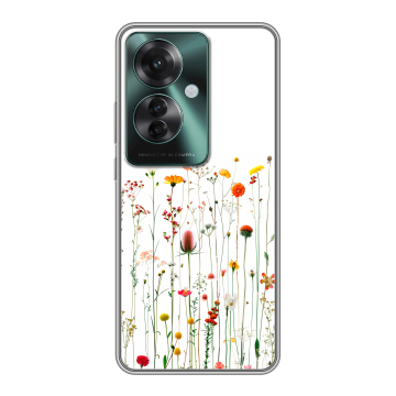 Силиконовый чехол на Oppo Reno 11F с принтом цветы Силиконовый чехол на Oppo Reno 11F с принтом цветы