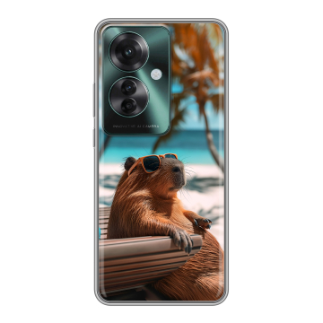 Силиконовый чехол на Oppo Reno 11F с принтом Капибара Силиконовый чехол на Oppo Reno 11F с принтом Капибара