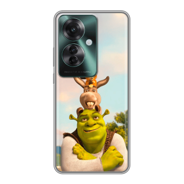 Силиконовый чехол на Oppo Reno 11F с принтом Шрек Shrek