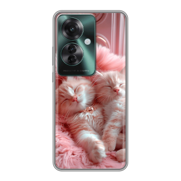 Силиконовый чехол на Oppo Reno 11F с принтом котята котики