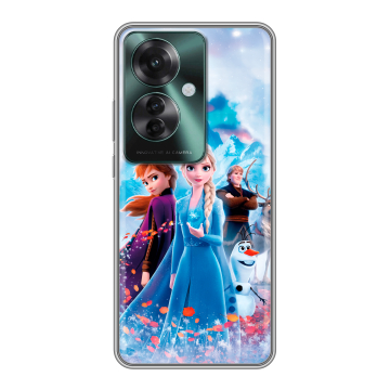 Силиконовый чехол на Oppo Reno 11F с принтом Холодное сердце Frozen Силиконовый чехол на Oppo Reno 11F с принтом Холодное сердце Frozen