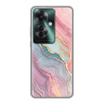 Силиконовый чехол на Oppo Reno 11F с принтом розовый мрамор Силиконовый чехол на Oppo Reno 11F с принтом розовый мрамор