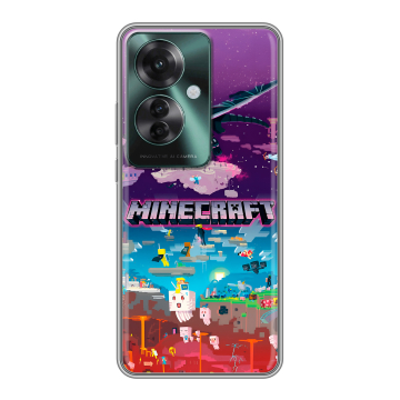 Силиконовый чехол на Oppo Reno 11F с принтом Майнкрафт Minecraft Силиконовый чехол на Oppo Reno 11F с принтом Майнкрафт Minecraft