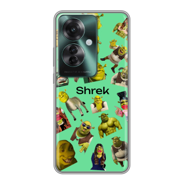 Силиконовый чехол на Oppo Reno 11F с принтом Шрек Shrek