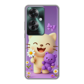 Силиконовый чехол на Oppo Reno 11F с принтом для девочек