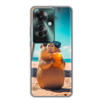 Силиконовый чехол на Oppo Reno 11F с принтом Капибара