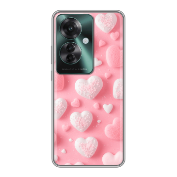 Силиконовый чехол на Oppo Reno 11F с принтом Сердечки Силиконовый чехол на Oppo Reno 11F с принтом Сердечки