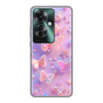 Силиконовый чехол на Oppo Reno 11F с принтом Бабочки