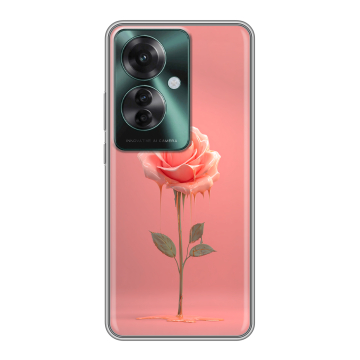 Силиконовый чехол на Oppo Reno 11F с принтом Розовая роза