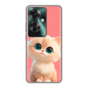 Силиконовый чехол на Oppo Reno 11F с принтом Розовый котенок