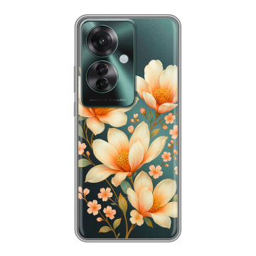 Силиконовый чехол на Oppo Reno 11F с принтом Цветы