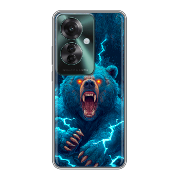 Силиконовый чехол на Oppo Reno 11F с принтом Медведь