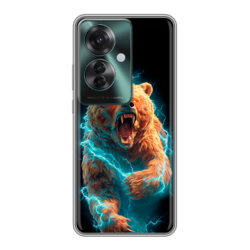 Силиконовый чехол на Oppo Reno 11F с принтом Медведь
