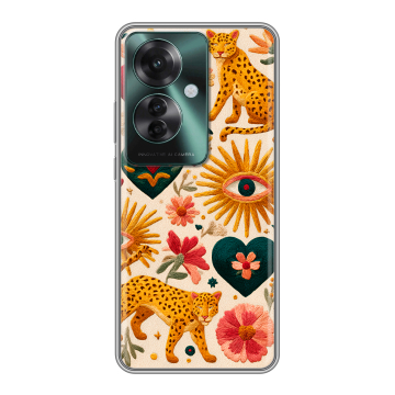 Силиконовый чехол на Oppo Reno 11F с принтом Модный принт