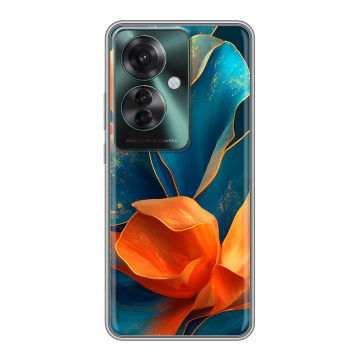 Силиконовый чехол на Oppo Reno 11F с принтом Цветы