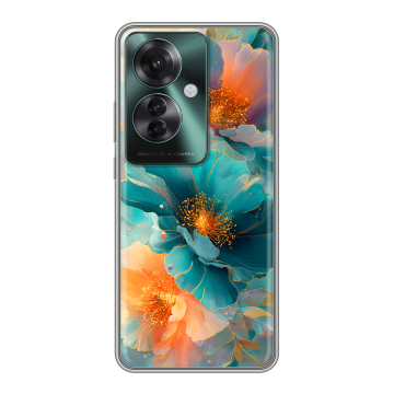 Силиконовый чехол на Oppo Reno 11F с принтом Цветы