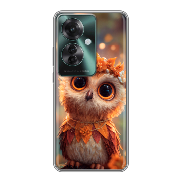 Силиконовый чехол на Oppo Reno 11F с принтом Милая сова