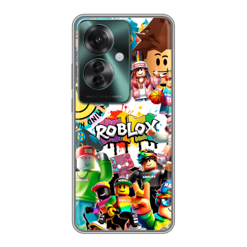 Силиконовый чехол на Oppo Reno 11F с принтом Roblox Роблокс