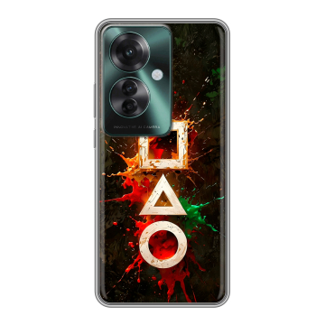 Силиконовый чехол на Oppo Reno 11F с принтом Squid Game Игра кальмара