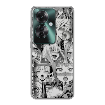 Силиконовый чехол на Oppo Reno 11F с принтом Ahegao Ахегао Аниме